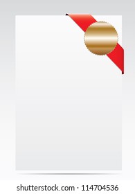 Sheet of paper with the award. Vector