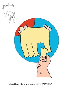 A sheet of paper as a basis for ad with tear-off place for the phone. Vector illustration of EPS.