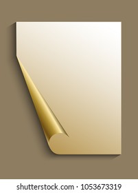 Sheet of paper bent