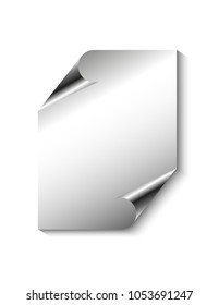 Sheet of paper bent
