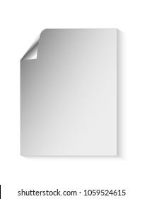 Sheet of paper bent
