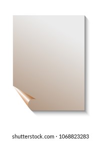 Sheet of paper bent