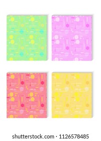 Sheet of paper bent with geometric shapes
