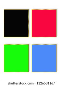 Sheet of paper bent with gold border