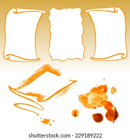 Sheet of paper and blotch. Sketch.