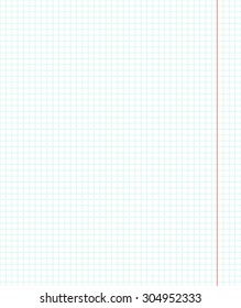 Sheet of paper in cage design. Leaf from notebook. School Book