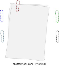 Sheet of paper with color clips