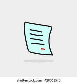Sheet of paper contract Office signature icon vector