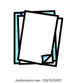 vector de icono de color del documento de hoja. signo de documento de papel de hoja. ilustración de símbolo aislado
