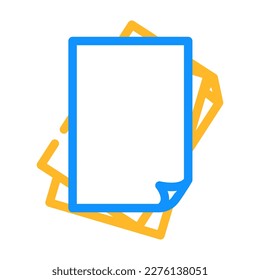 sheet paper document color icon vector. sheet paper document sign. isolated symbol illustration