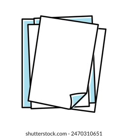 Vektorgrafik des Papierdokumentfarbensymbols. Papierdokumentzeichen. Isolierte Symboldarstellung