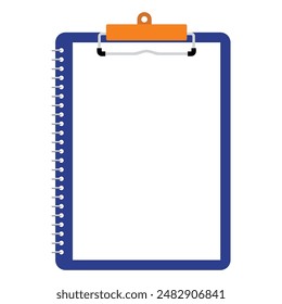 A sheet of paper in the document holder vector illustration. Office stationery and paperwork.