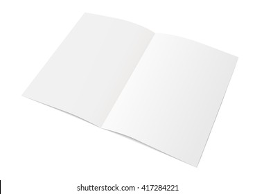 Sheet of paper folded in half. Mock Up Template. Vector illustration