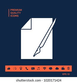 Sheet of paper and fountain pen icon