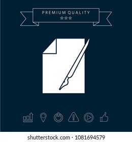 Sheet of paper and fountain pen icon
