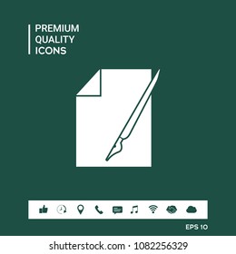 Sheet of paper and fountain pen icon