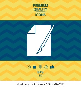 Sheet of paper and fountain pen icon