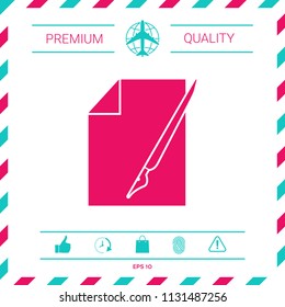 Sheet of paper and fountain pen icon