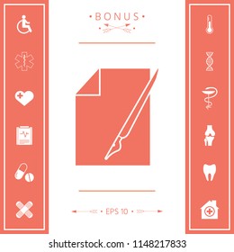 Sheet of paper and fountain pen icon