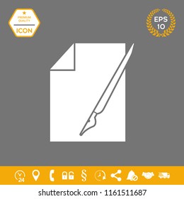 Sheet of paper and fountain pen icon