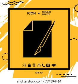 Sheet of paper and fountain pen icon