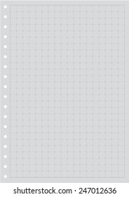 Sheet of paper grid notebook in graph style. Template plotting paper background similar to paper. Eps10 vector illustration