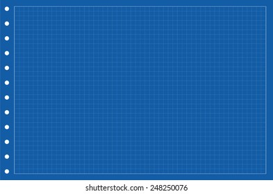 Sheet of paper grid notebook in graph style. Template plotting paper background similar to paper. Eps10 vector illustration