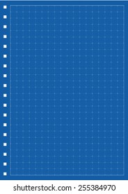 Sheet of paper grid notebook in graph style. Template plotting paper background similar to paper. Eps10 vector illustration