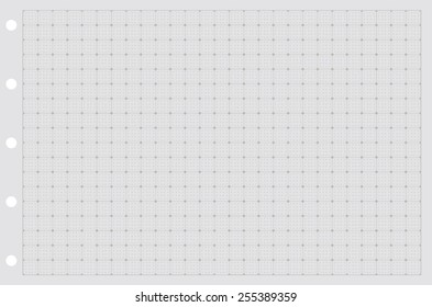 Sheet of paper grid notebook in graph style. Template plotting paper background similar to paper. Eps10 vector illustration