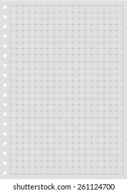 Sheet of paper grid notebook in graph style. Template plotting paper background similar to paper. Eps10 vector illustration