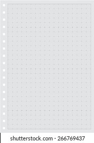 Sheet of paper grid notebook in graph style. Template plotting paper background similar to paper. Eps10 vector illustration