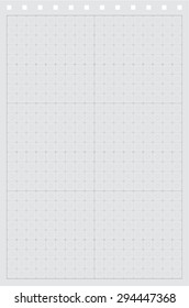 Sheet of paper grid notebook in graph style. Template plotting paper background similar to paper. Eps10 vector illustration