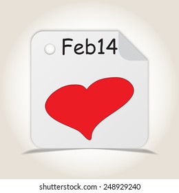 Sheet of paper with heart vector illustration