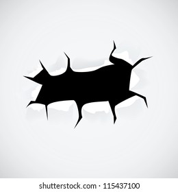 Sheet of paper with a hole - illustration