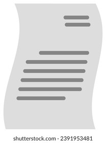sheet of paper icon isolated on white background.
