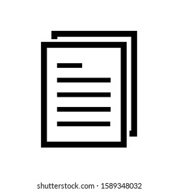 The sheet of paper icon logo isolated on a white background. A4 sheet with text