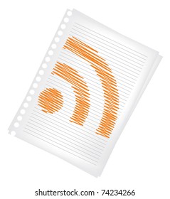 sheet of paper icon rss