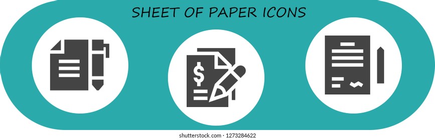  sheet of paper icon set. 3 filled sheet of paper icons. Simple modern icons about  - Contract