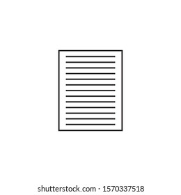 sheet of paper icons, flat black design, isolated white background.