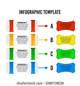 sheet of paper infographic design template.