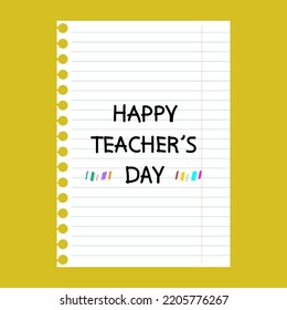 A sheet of paper and the inscription Teacher's Day with a black marker.
