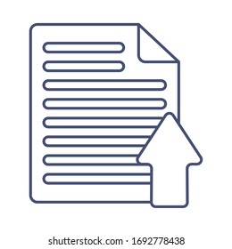 sheet of paper , line style icon vector illustration design