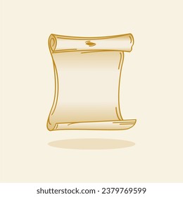 A sheet of paper logo illustration design. Vintage paper roll. Suitable for information notifications