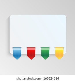 sheet of paper with multicolor labels.blank sheet of paper to write information.vector