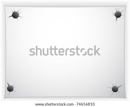 sheet of paper nailed to the wall