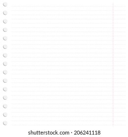 a sheet of paper from a notebook with horizontal lines