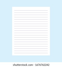 una hoja de papel de un cuaderno en una regla