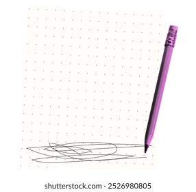 Hoja de papel de cuadernos y cuadernos de dibujo. Cinta escocesa y elemento de semitono.