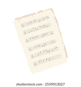 Sheet of paper with notes for playing music