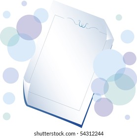 Sheet of paper on fantasy background, vector illustration